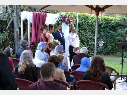 Hochzeitszeremonie in unserem Biergarten